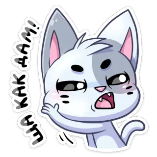 😈 KHARGH! kot, zły, mem, śmieszne, naklejka whatsapp sticker