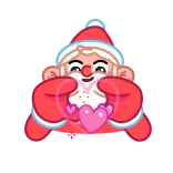 ❤️ santa, heart, love, christmas, holiday, cartoon telegram sticker