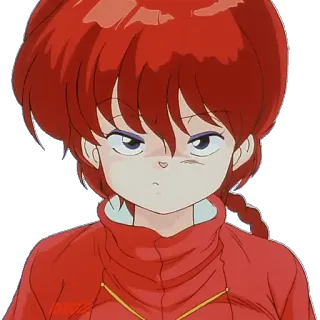 😯 Ranma Saotome Ranma ½ Anime, Artes marciales, Enojado, Pelo rojo, Chica whatsapp sticker