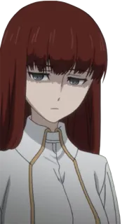 😒 Kurisu Makise Steins;Gate 애니메이션, 과학자, 빨간 머리, 슈타인즈 게이트, 마키세 크리스 telegram sticker