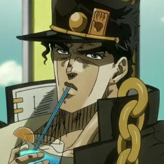 🍹 Jotaro Kujo JoJo's Bizarre Adventure Anime, Jotaro, Le bizzarre avventure di JoJo, Personaggio, Bere, Figo, Serio whatsapp sticker
