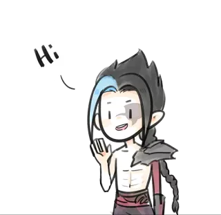 👋 Hi การ์ตูน, คำทักทาย, อนิเมะ telegram sticker
