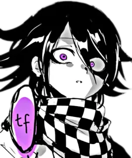 😨 Kokichi Oma Danganronpa tf 애니메이션, 팬아트, 단간론파, 오마 코키치, 캐릭터, 감성적인 telegram sticker