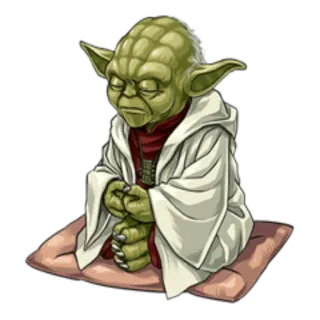 😶 Yoda Star Wars 尤达, 星球大战, 冥想, 绝地, 和平, 原力 telegram sticker