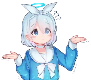 🤷‍♀ Anime, Lindo, Confundido, Pregunta, Chica, Inseguro telegram sticker