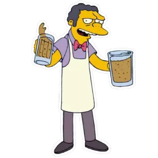 🍺 Moe Szyslak The Simpsons Moe, Les Simpson, Dessin animé, Barman, Drôle whatsapp sticker