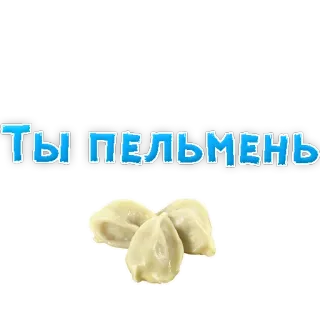 😆 ТЫ ПЕЛЬМЕНЬ pelmeni, dumpling, food, russian, cuisine telegram sticker