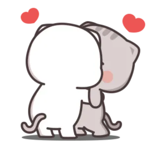 👩‍❤️‍💋‍👨 kot, miłość, uczucie, słodki, pocałunek, serca, zwierzę telegram sticker