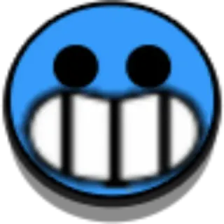 🐒 이모지, 파란색, 만화, 얼굴, 이빨 telegram sticker