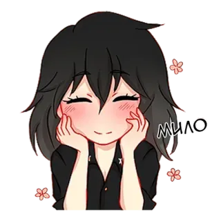 😊 МИЛО fofo, anime, garota, sorrindo, feliz, kawaii telegram sticker
