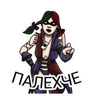 🤫 ПАЛЕХЧЕ cartoon, sticker, russisch, vrouw, Palech telegram sticker