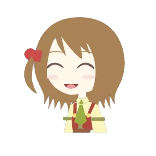 😀 ragazza anime, carina, cartone animato, personaggio, ragazza, sorridente whatsapp sticker
