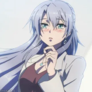 🌡 动漫, 女孩, 女人, 角色, 长发, 脸红 telegram sticker
