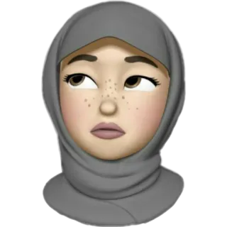 🙄 Эмодзи, Женщина, Хиджаб, Мусульманин, Мем telegram sticker