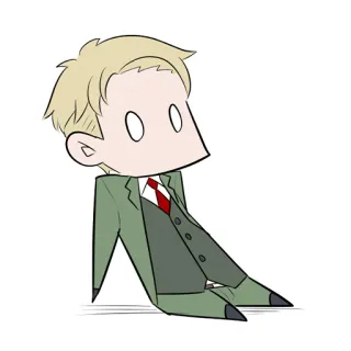 😶 personnage, animé, homme, costume, cravate, dessin animé telegram sticker