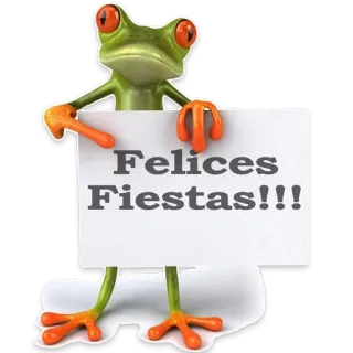 👌 Felices Fiestas!!! żaba, święto, szczęśliwy, świętowanie, powitanie, imprezy telegram sticker