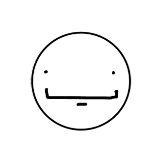 😟 Смайлик, Мультик, Минимализм, Простой, Эмодзи whatsapp sticker