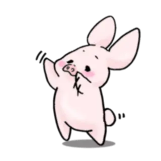 🙌 поросенок, милый, животное, мультфильм, каваий, розовый, кролик telegram sticker