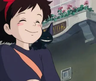 ☺️ Kiki Kiki's Delivery Service Anime, Gatto, Magia, Strega, Fantasy, Ragazza telegram sticker