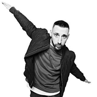 😛 Mann, Posing, Schwarzweiß, Jacke, Porträt, Person telegram sticker