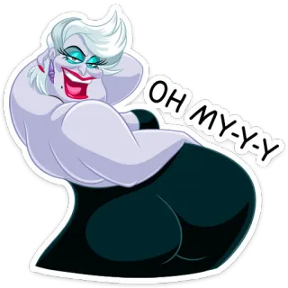🥴 Ursula The Little Mermaid OH MY-Y-Y disney, ursula, a pequena sereia, vilão, desenho animado, adesivo, bruxa do mar telegram sticker