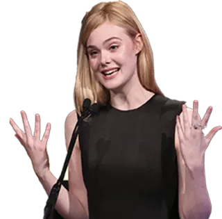 🙇 Elle Fanning actrice, blonde, portrait, célébrité, femme, personne telegram sticker