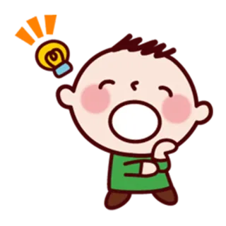 😃 cartoon, idea, lightbulb, excitement, character telegram sticker
