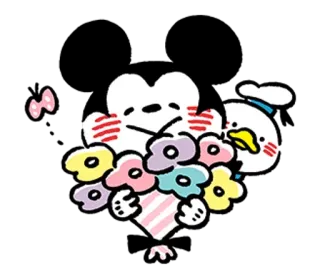 🐮 cartoon, cute, heart, flowers, duck, sanrio telegram sticker