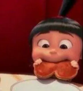 🧇 Agnes Despicable Me cartoon, child, movie, animation, eating telegram sticker
