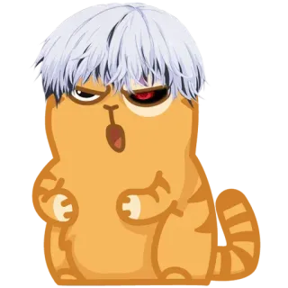😖 Ken Kaneki Tokyo Ghoul 애니메이션, 도쿄 구울, 고양이, 카네키 켄, 스티커 telegram sticker