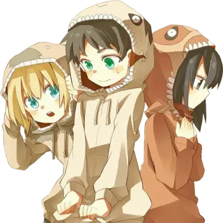 👫 Eren Yeager Attack on Titan Anime, Attack on Titan, Eren Yeager, Mikasa Ackerman, Armin Arlert, Personages telegram sticker