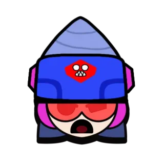 😈 sticker, cartoon, character, purple, blue, red, eyes, mouth telegram sticker
