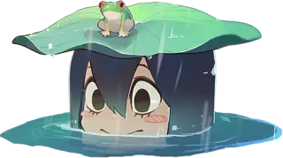 🌊 Tsuyu Asui My Hero Academia Anime, Ếch, My Hero Academia, Tsuyu Asui, Mưa, Sticker telegram sticker