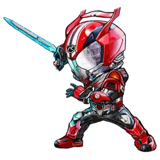 🚘 chibi, sword, armor, red, character, superhero, fighter telegram sticker