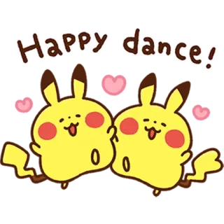 👯‍♂️ Happy dance! dance, happy, cartoon, yellow, cute, hearts telegram sticker