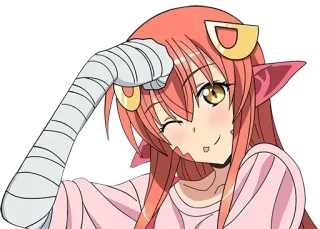 🐍 Anime, Chica monstruo, Dibujos animados, Guiño, Vendaje telegram sticker