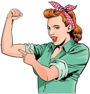 💪 Rosie the Riveter Rosie la riveteuse, Femme, Pouvoir, Vintage, Féministe, Illustration, Rétro telegram sticker