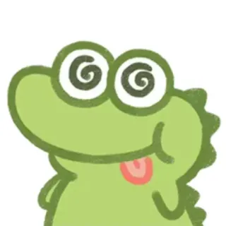 😶 crocodile, animal, cartoon, dizzy, expression, reptile, cute telegram sticker