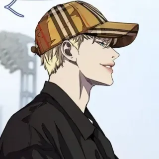 🕸 Anime, Masculino, Pelo Rubio, Gorra telegram sticker