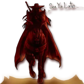 🚶 See Ya Later cavalo, cowboy, western, arma, vermelho telegram sticker