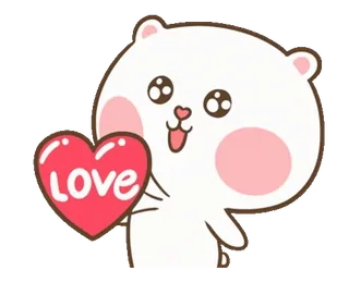 ❤️ Love mignon, ours, amour, coeur, dessin animé, kawaii whatsapp sticker