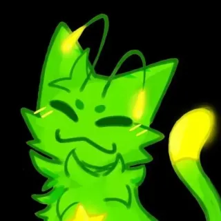 ❇️ kot, zielony, świecący, kreskówka, zwierzę, słodki telegram sticker