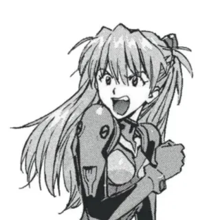 👾 Asuka Langley Soryu Neon Genesis Evangelion anime, manga, character, girl, angry, Evangelion, Asuka, illustration telegram sticker