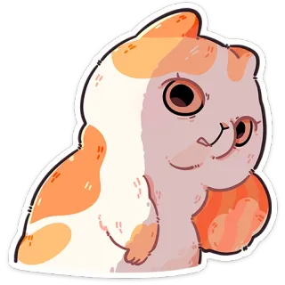 😐 gatto, carino, animale, adesivo, illustrazione, cartone animato telegram sticker