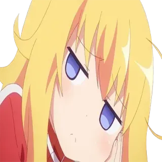 😒 Gabriel White Tenma Gabriel DropOut Anime, garota, loira, expressão, fofa, irritada telegram sticker