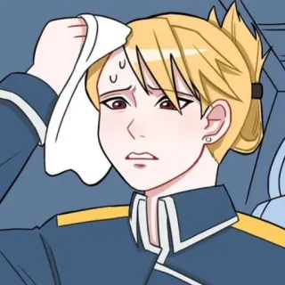 😓 Anime, Personagem, Loira, Suor, Frustração telegram sticker