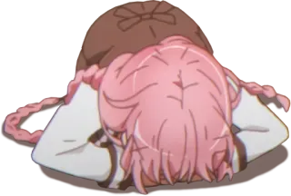 😢 Anime, Sedih, Gadis, Menunduk, Menangis, Emosional telegram sticker