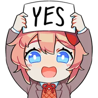 👍 YES sim, concordância, aprovação, positivo, afirmativo, adesivo, texto telegram sticker