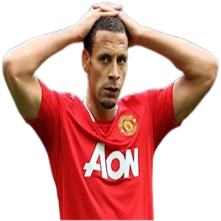 🙁 fútbol, futbolista, atleta, hombre, preocupado, Rio Ferdinand telegram sticker