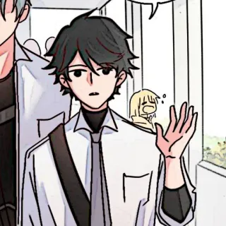 🌊 アニメ, マンガ, キャラクター, ティーン, 挨拶, 制服 telegram sticker